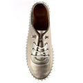 Gold-White - Close up - Lunar Womens-Ladies St Ives Leather Plimsolls