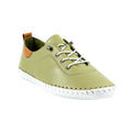 Khaki Green - Front - Lunar Womens-Ladies St Ives Leather Plimsolls