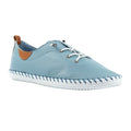 Light Blue - Front - Lunar Womens-Ladies St Ives Leather Plimsolls