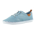 Light Blue - Side - Lunar Womens-Ladies St Ives Leather Plimsolls