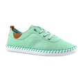 Mint - Front - Lunar Womens-Ladies St Ives Leather Plimsolls