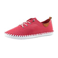 Raspberry - Front - Lunar Womens-Ladies St Ives Leather Plimsolls