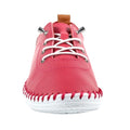 Raspberry - Side - Lunar Womens-Ladies St Ives Leather Plimsolls