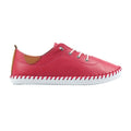 Raspberry - Lifestyle - Lunar Womens-Ladies St Ives Leather Plimsolls