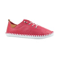 Raspberry - Pack Shot - Lunar Womens-Ladies St Ives Leather Plimsolls