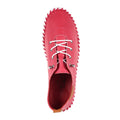 Raspberry - Close up - Lunar Womens-Ladies St Ives Leather Plimsolls