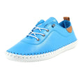 Santorini Blue - Front - Lunar Womens-Ladies St Ives Leather Plimsolls