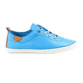 Santorini Blue - Back - Lunar Womens-Ladies St Ives Leather Plimsolls