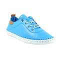 Santorini Blue - Side - Lunar Womens-Ladies St Ives Leather Plimsolls