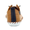 Tan - Back - Lunar Womens-Ladies St Ives Leather Plimsolls