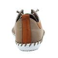 Taupe - Back - Lunar Womens-Ladies St Ives Leather Plimsolls