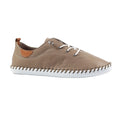 Taupe - Lifestyle - Lunar Womens-Ladies St Ives Leather Plimsolls