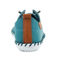 Teal - Back - Lunar Womens-Ladies St Ives Leather Plimsolls