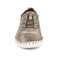 Gold - Pack Shot - Lunar Womens-Ladies St Ives Leather Plimsolls