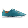 Teal - Lifestyle - Lunar Womens-Ladies St Ives Leather Plimsolls