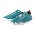 Teal - Pack Shot - Lunar Womens-Ladies St Ives Leather Plimsolls