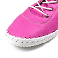 Fuchsia - Close up - Lunar Womens-Ladies St Ives Leather Plimsolls