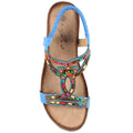 Blue - Side - Lunar Womens-Ladies Mariella Beaded Sandals