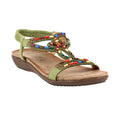 Khaki - Front - Lunar Womens-Ladies Mariella Beaded Sandals