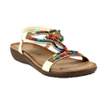 White - Front - Lunar Womens-Ladies Mariella Beaded Sandals