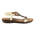 White - Side - Lunar Womens-Ladies Mariella Beaded Sandals