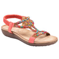 Orange - Front - Lunar Womens-Ladies Mariella Beaded Sandals