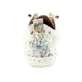 White - Lifestyle - Lunar Womens-Ladies Exbury Floral Leather Plimsolls