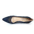 Navy - Pack Shot - Lunar Womens-Ladies Alisha Faux Gemstone Court Shoes