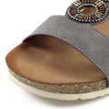 Grey - Close up - Lunar Womens-Ladies Barwell Sandals