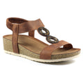 Tan - Front - Lunar Womens-Ladies Barwell Sandals