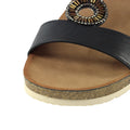 Black - Pack Shot - Lunar Womens-Ladies Barwell Sandals