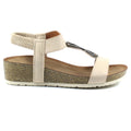 Beige - Pack Shot - Lunar Womens-Ladies Barwell Sandals