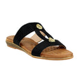 Black - Front - Lunar Womens-Ladies Calow Leather Sandals