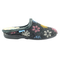 Grey - Side - Lunar Womens-Ladies Juniper Snowflake Slippers