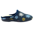 Blue - Side - Lunar Womens-Ladies Juniper Snowflake Slippers