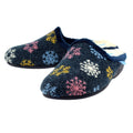 Blue - Pack Shot - Lunar Womens-Ladies Juniper Snowflake Slippers