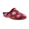 Burgundy - Front - Lunar Womens-Ladies Juniper Snowflake Slippers