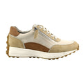 Beige - Side - Lunar Womens-Ladies Calvin Trainers