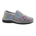 Grey - Pack Shot - Lunar Womens-Ladies Joyful Slippers