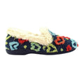 Navy - Side - Lunar Womens-Ladies Truffle Slippers