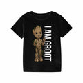 Black - Front - I Am Groot Childrens-Kids Profile T-Shirt