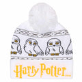 White-Yellow-Black - Front - Harry Potter Unisex Adult Snow Hedwig Beanie