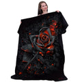 Black-Red - Back - Spiral Direct Fleece Burnt Rose Blanket