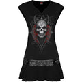 Black - Front - Spiral Direct Womens-Ladies High Priestess Stud Waist Mini Dress