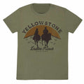 Olive - Front - Yellowstone Unisex Adult Dutton Ranch Faded T-Shirt