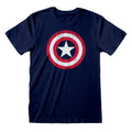 Navy-Red-White - Side - Captain America Unisex Adult Shield T-Shirt