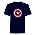 Navy-Red-White - Front - Captain America Unisex Adult Shield T-Shirt