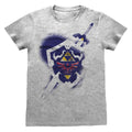 Grey Heather - Front - Nintendo Unisex Adult Legend Of Zelda Shield T-Shirt