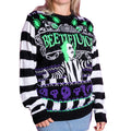 Black-White-Green - Back - Beetlejuice Unisex Adult Showtime Knitted Jumper