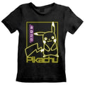 Black - Front - Pokemon Childrens-Kids Pikachu Neon T-Shirt